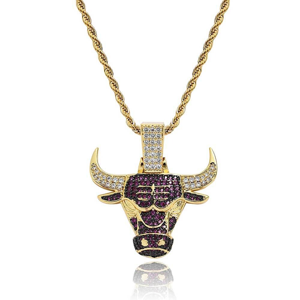 Bling Proud X NBA Chicago Bulls Pendant Charms & Pendants 20" 14K Gold No need