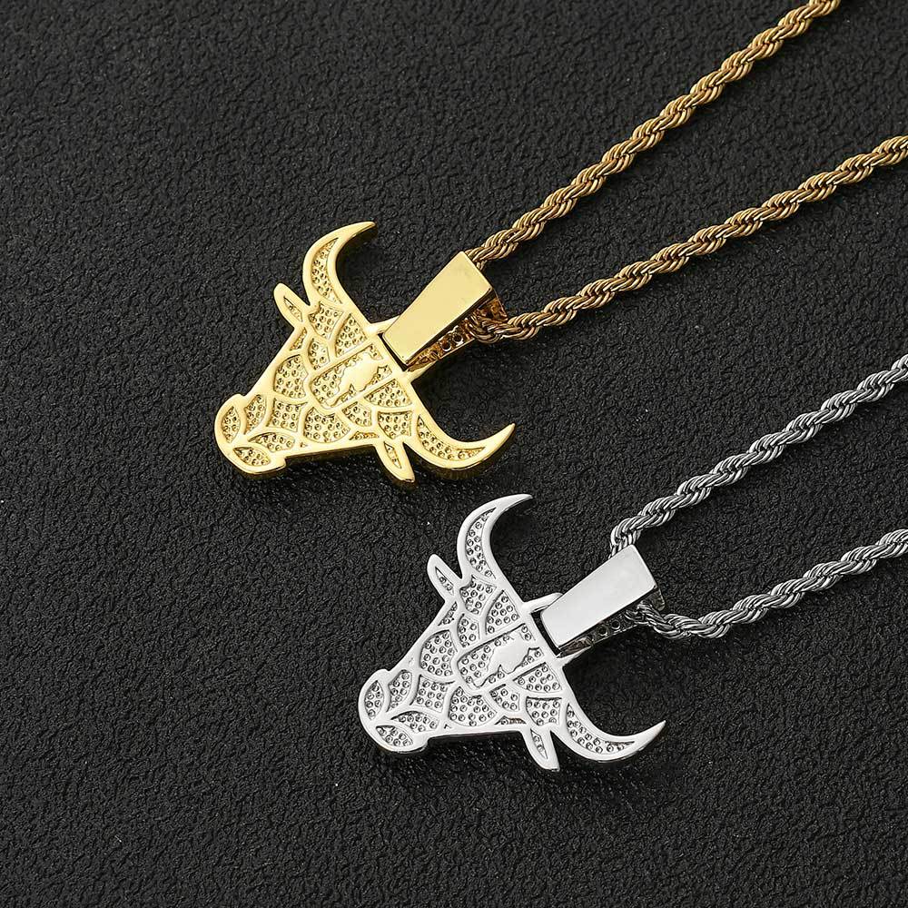 New Gold Color Bull Head Pendant Necklace Gothic Stainless Steel Necklace  Men's and Women's Jewelry Gift Accessories - AliExpress
