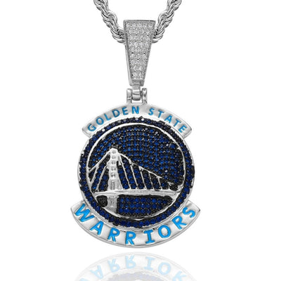 Bling Proud X NBA Golden State Warriors Pendant Charms & Pendants 20" White Gold No need
