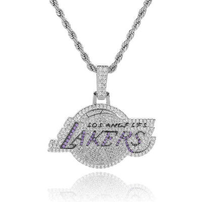 Bling Proud X NBA Los Angeles Lakers Pendant Charms & Pendants 20" White Gold No need