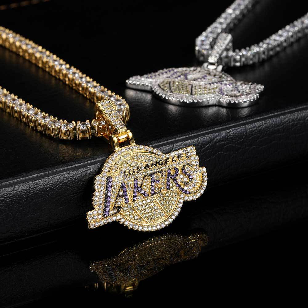 LA LAKERS Logo Necklace - 1 gold steel nba basketball team pendant jewelry  24 on eBid United States