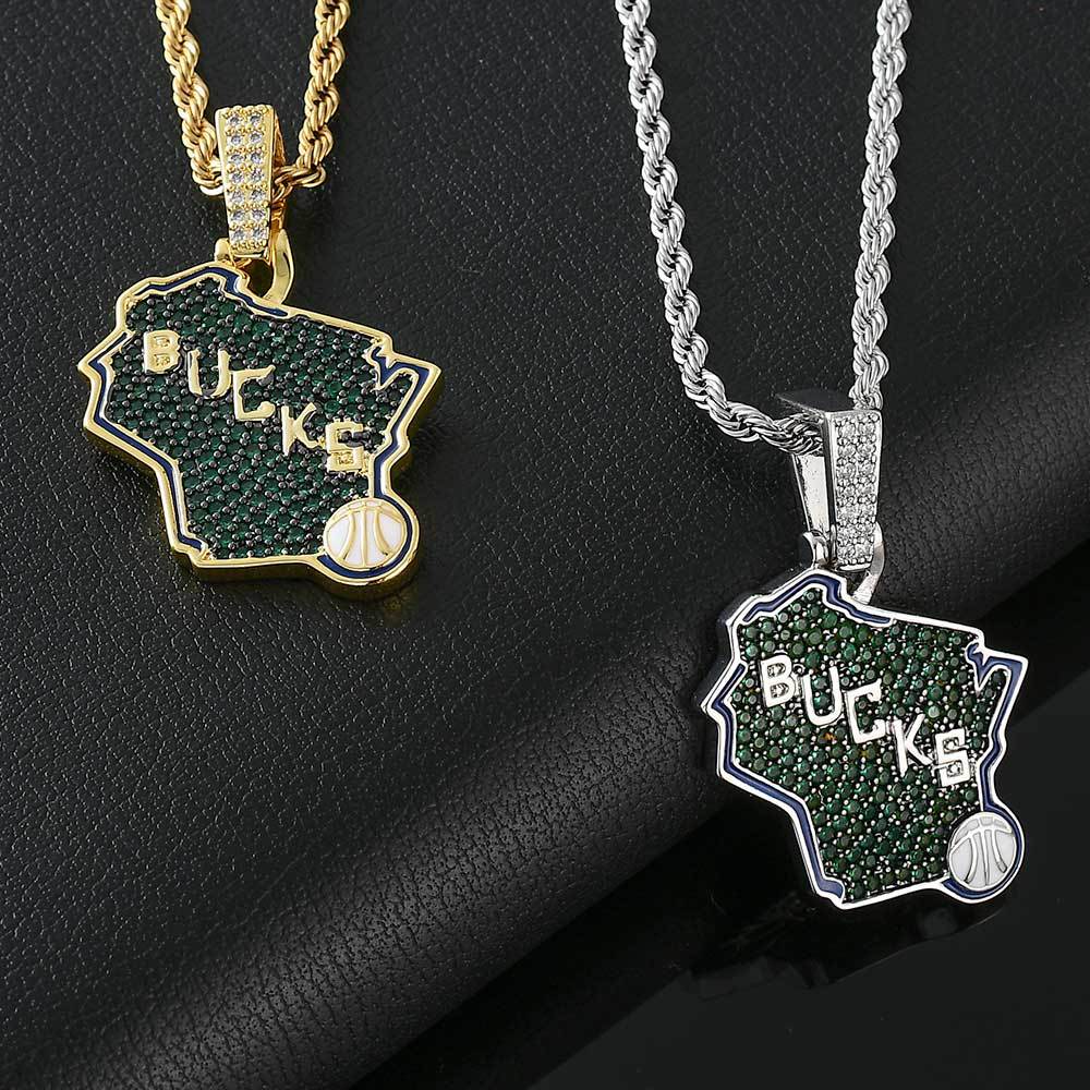 Bling Proud X NBA Milwaukee Bucks Pendant Charms & Pendants 