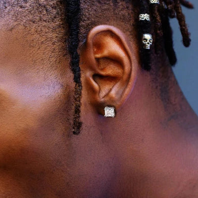 Brilliant Asscher Cut Diamond Stud Earrings Earrings 