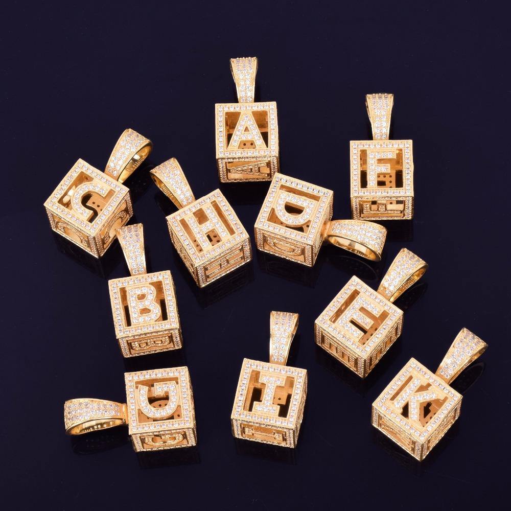 Custom Cubic Iced Baby Bock Letters Pendant Necklace 