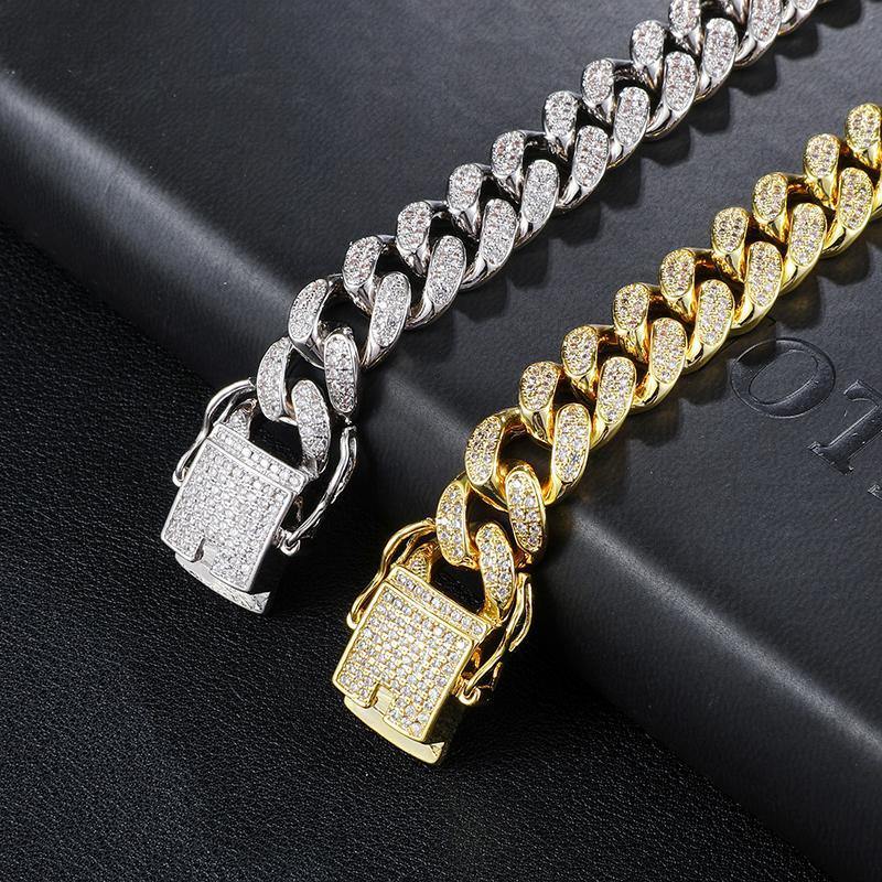 Custom Iced Out Cuban Link Chain with Drip Letter Charms 
