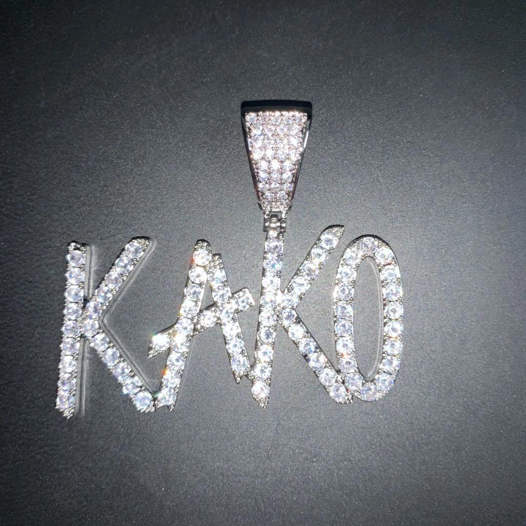 Custom Iced Out Name Letters Pendant Necklace 