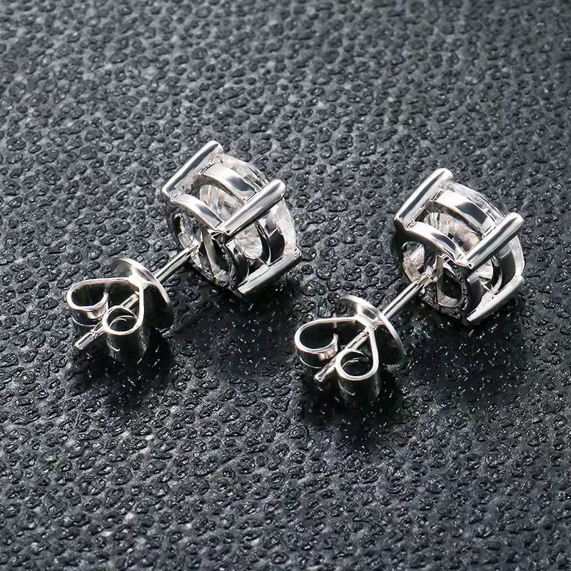 Excellent VVS1 Moissanite Diamond Earrings Studs in White Gold Earrings 