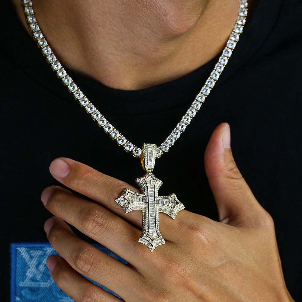 Forever Love Cross Pendant 14K Gold Plated 