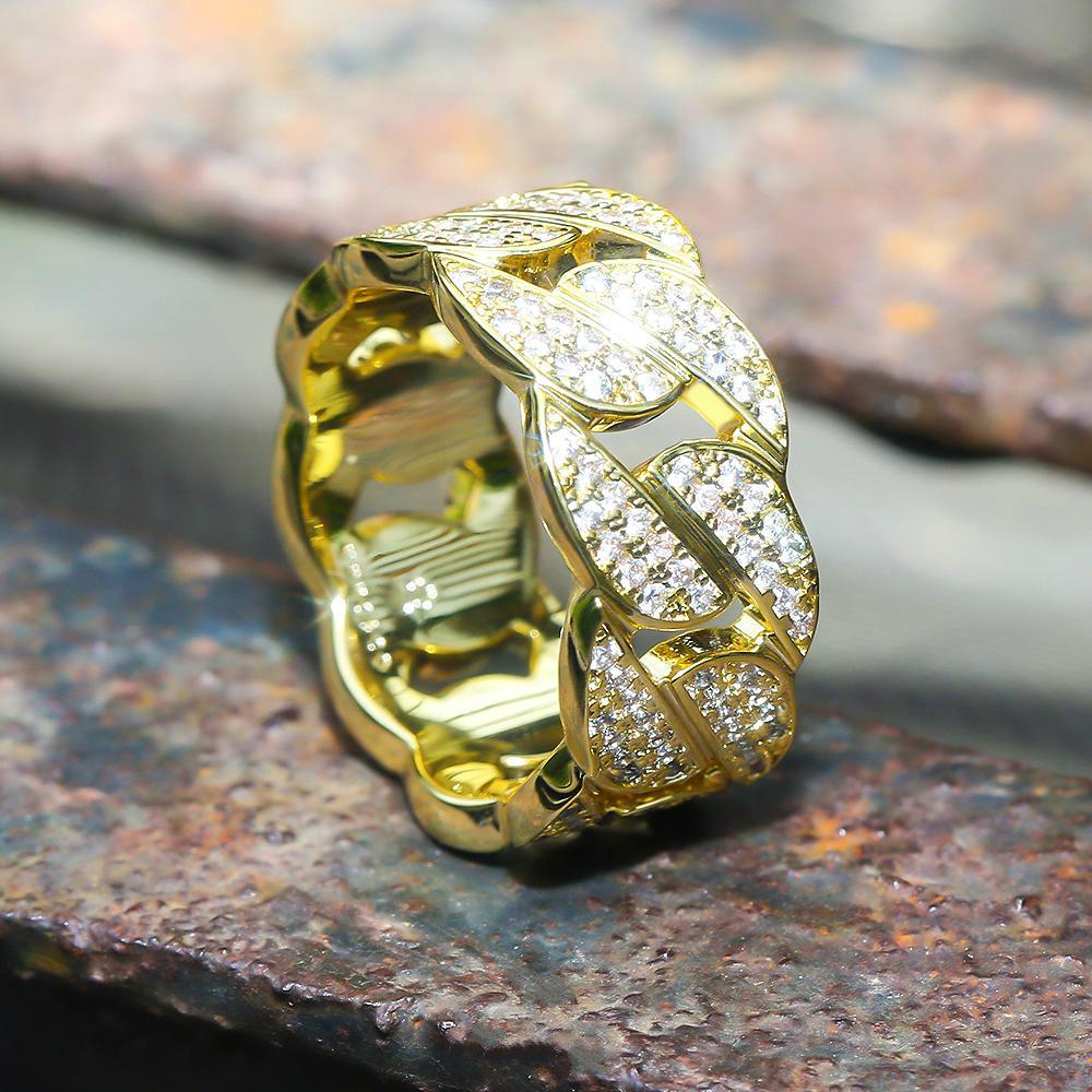 Devam Round Cuban Diamond Ring 14k Solid Gold, Weight: 6 Gram at Rs 68000  in Surat