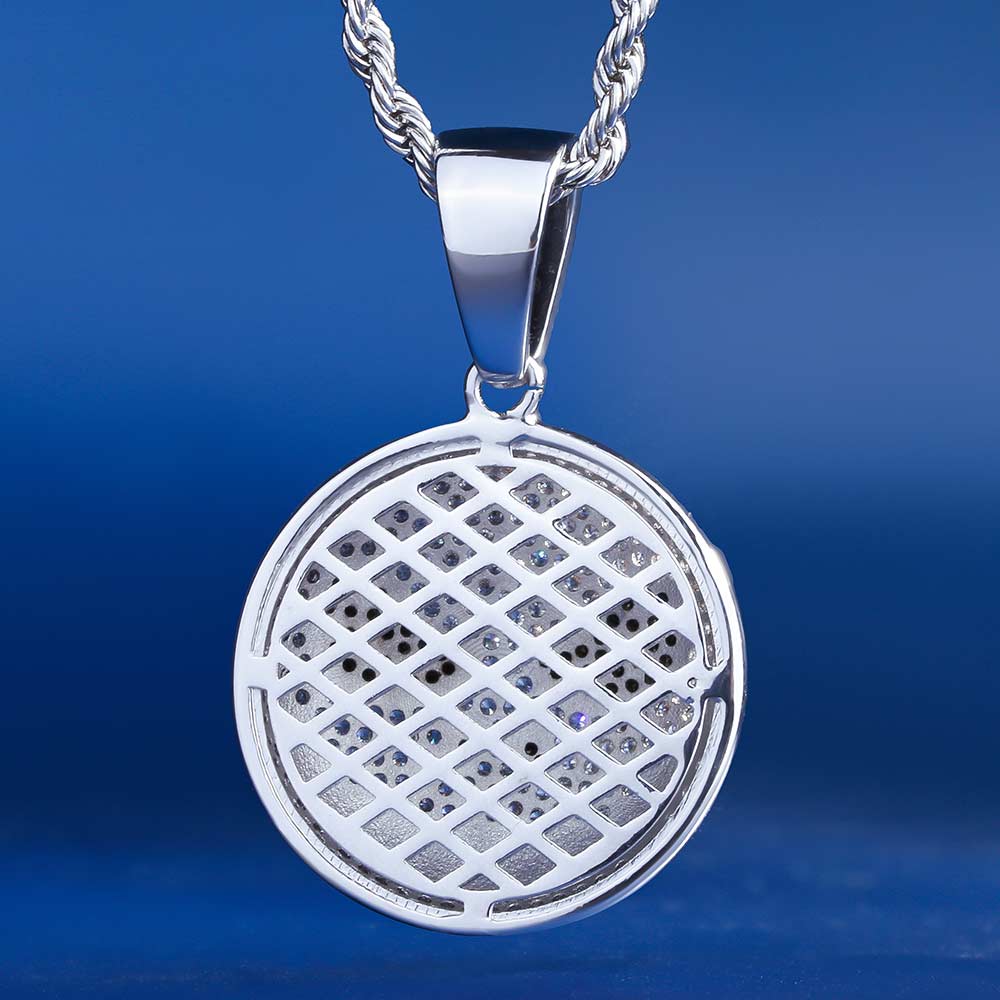 Iced Out Jack Skellington Pendant in White Gold 