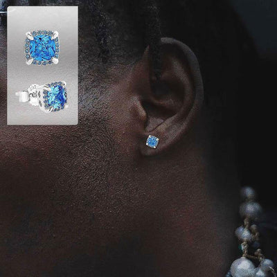 Iced Out Square Stud Diamond Earrings Earrings 