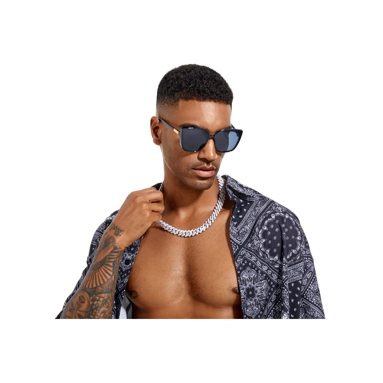 Moissanite Diamond Prong Cuban Link Chain in White Gold - 15mm Bling Proud 