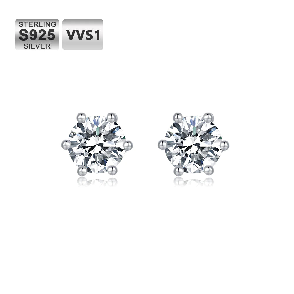 Moissanite Diamond Studs Earrings - 6.0 Carat Earrings 