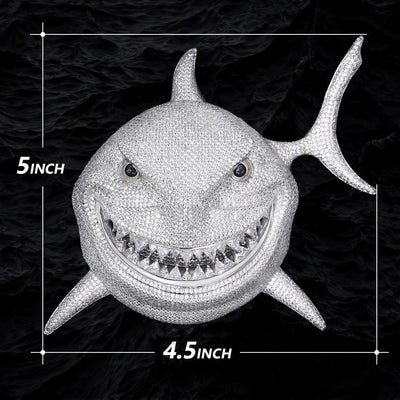 Tekashi 6ix9ine’s Iced Out Shark Pendant (Large Size 5 Inch Tall) Charms & Pendants 