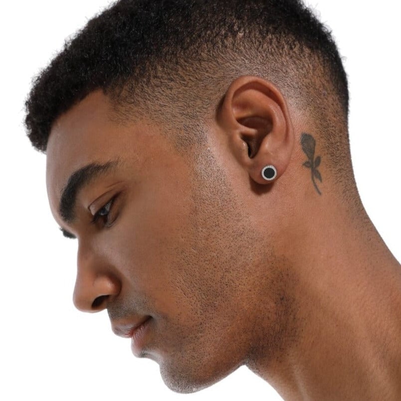 The Black Magic II® - 925 Sterling Silver Black Onyx Round Stud Earrings Earrings Black S925 