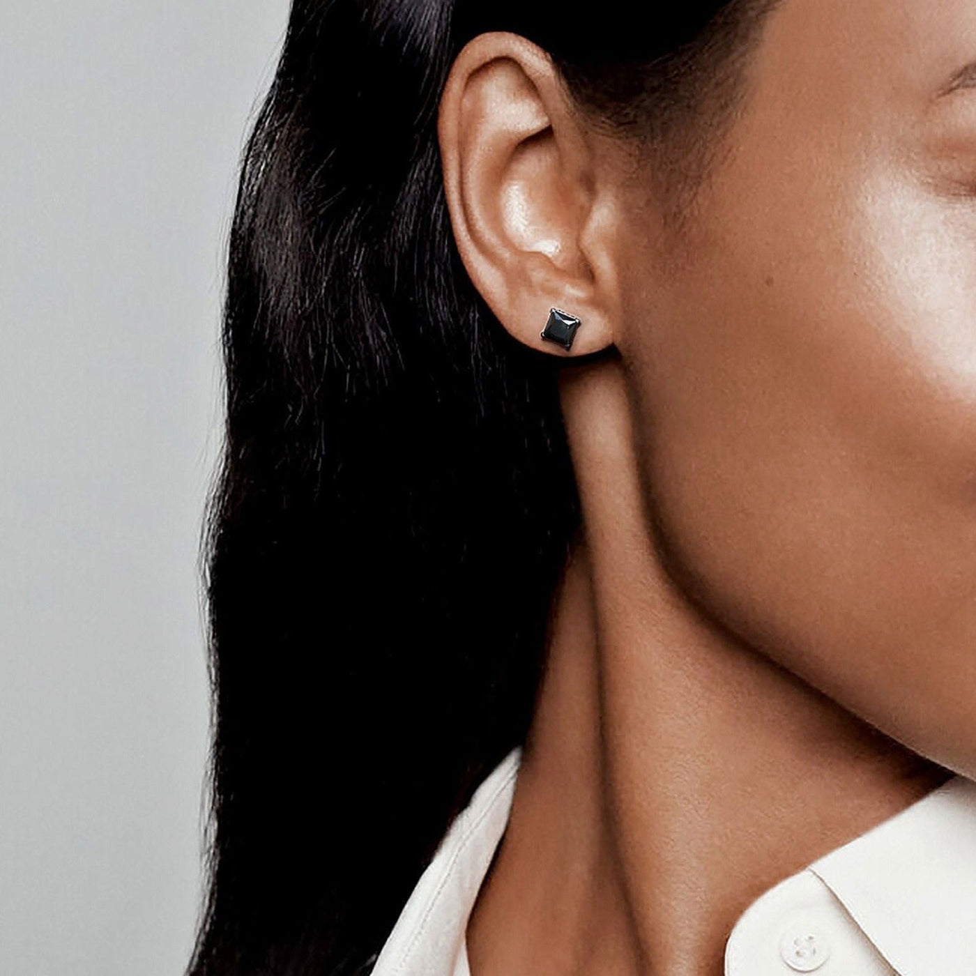 Black cz stud earrings Clearance