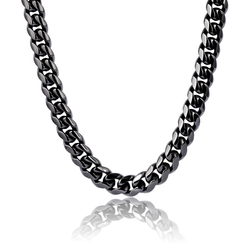 10mm Miami Cuban Chain in Black Gold for Men's Necklace KRKC – krkc&co