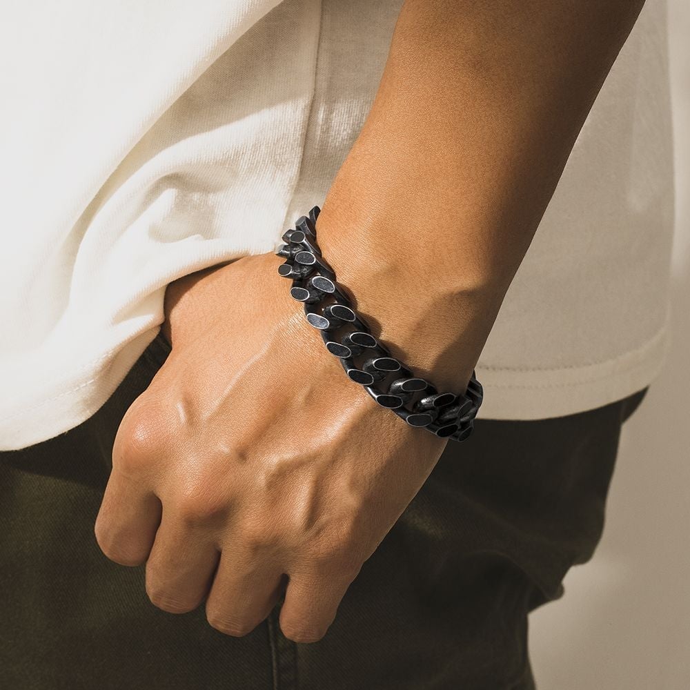 The Darth Vader II® - 14mm Black Cuban Link Bracelet in Black Gold Bracelets 