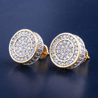 The Giant® - Iced Out 12mm Big Round Stud Earrings for Men Earrings 