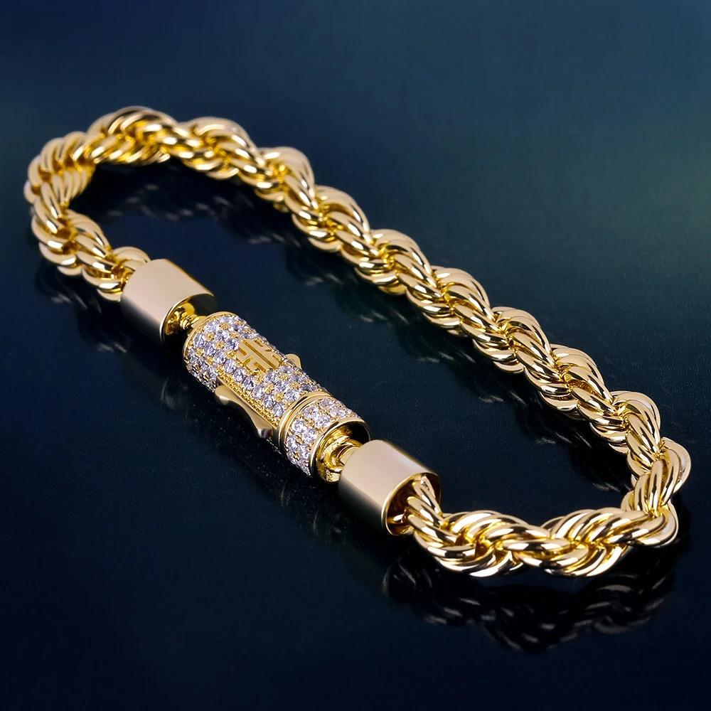 6mm Rope Bracelet With Iced Clasp