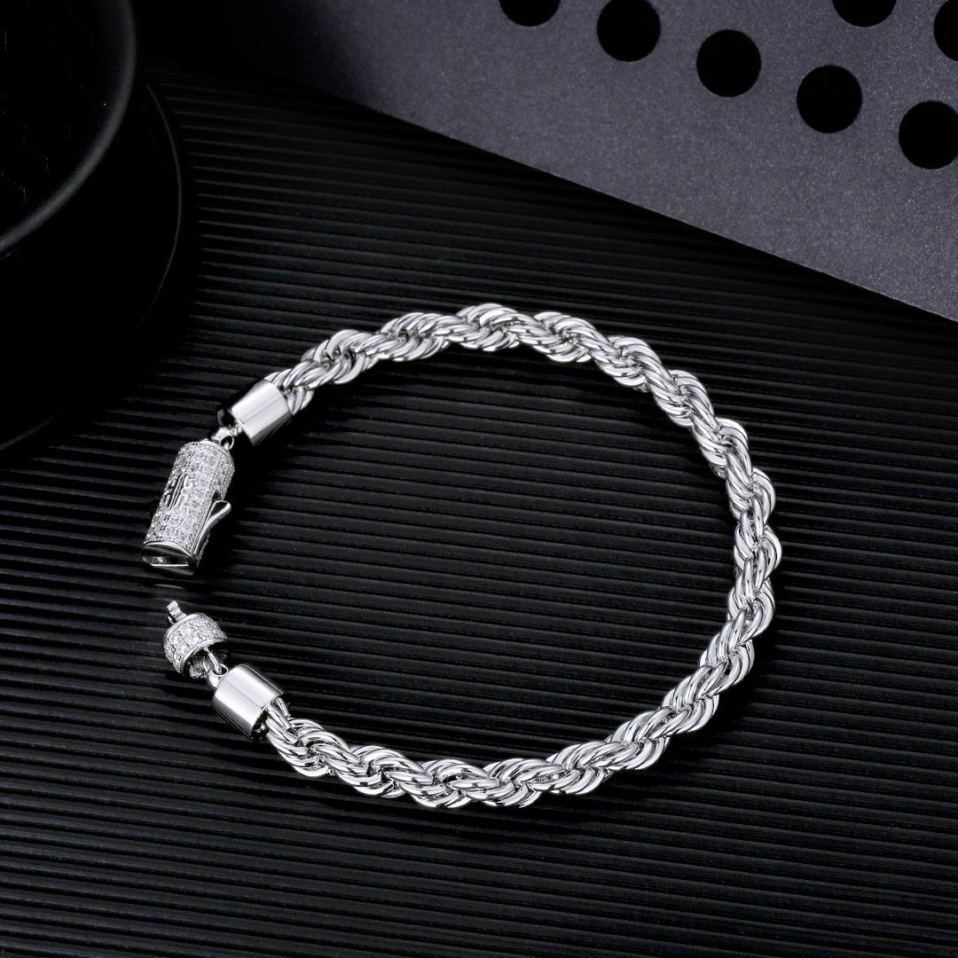 The Golden Age II® - 6mm Rope Bracelet With Iced Clasp 