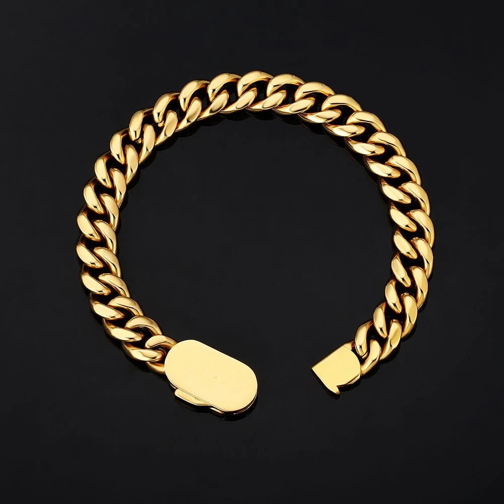 The Golden Age Ⅱ® - Cuban Link Bracelet 18K Gold (Push Button Clasp) Bracelets 