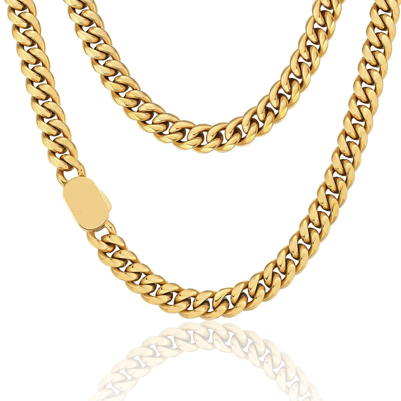 The Golden Age Ⅱ® - Cuban Link Chain 18K Gold (Push Button Clasp) Necklaces 