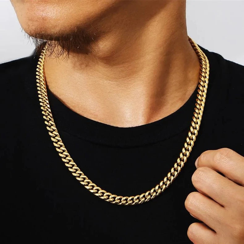 The Golden Age Ⅱ® - Cuban Link Chain 18K Gold (Push Button Clasp) Necklaces 
