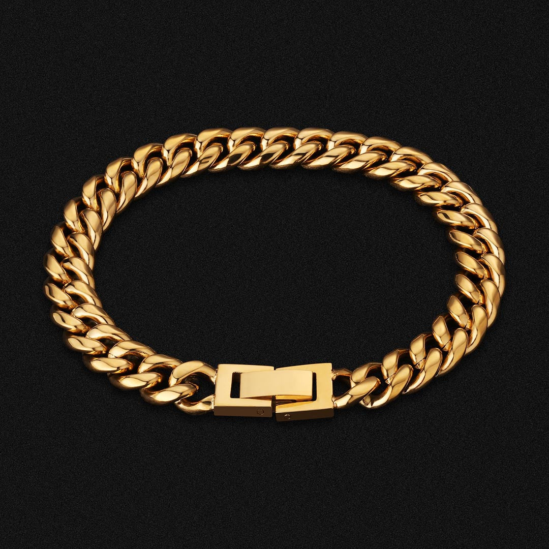 The Golden Age® - 8mm Miami Cuban Link Bracelet 18K Gold Plated 