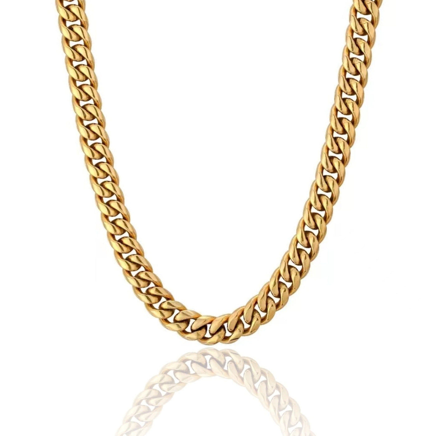 The Golden Age® - 8mm Miami Cuban Link Chain 18K Gold Plated Necklaces 
