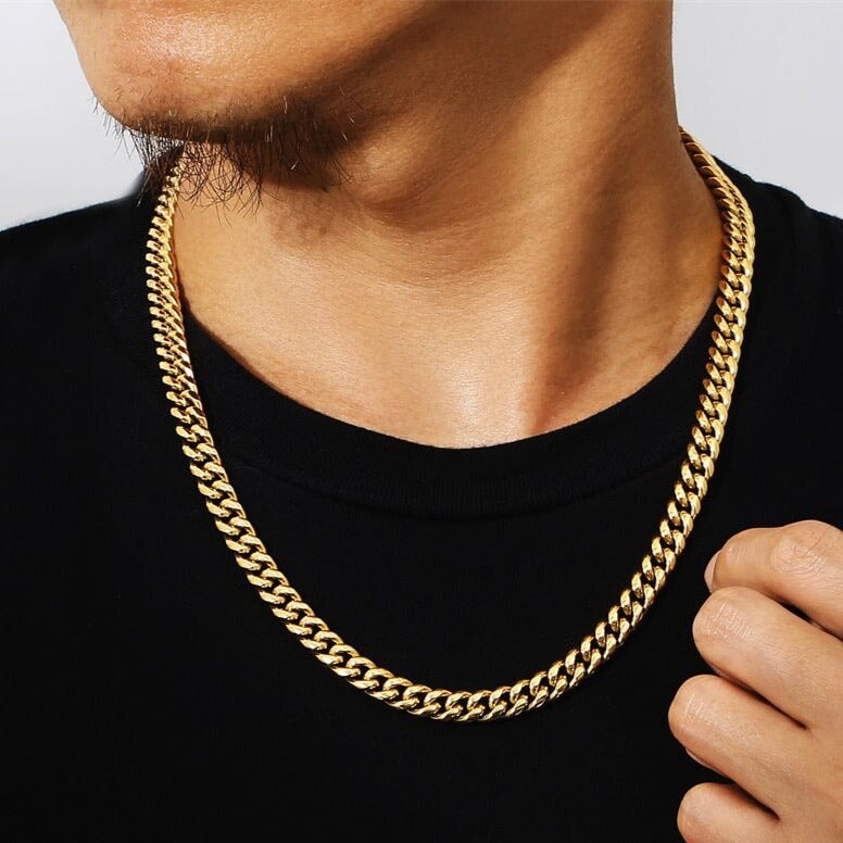 The Golden Age® - 8mm Miami Cuban Link Chain 18K Gold Plated Necklaces 