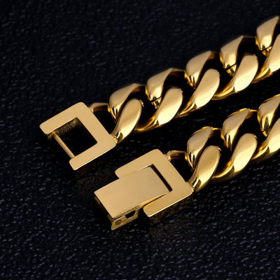 THE GOLDEN TIME® - 10mm Miami Cuban Link Bracelet 18K Gold Plated 