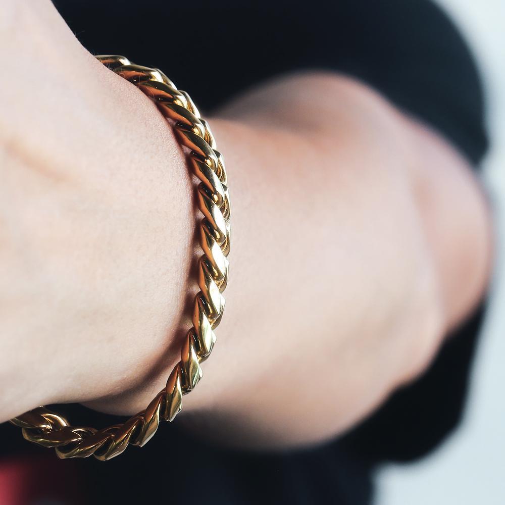 THE GOLDEN TIME® - 10mm Miami Cuban Link Bracelet 18K Gold Plated 