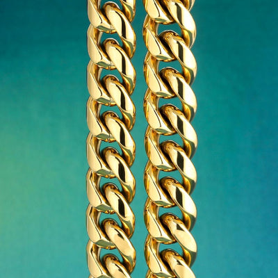 THE GOLDEN TIME® - 10mm Miami Cuban Link Bracelet 18K Gold Plated 