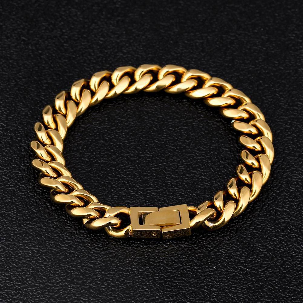 THE GOLDEN TIME® - 10mm Miami Cuban Link Bracelet 18K Gold Plated 