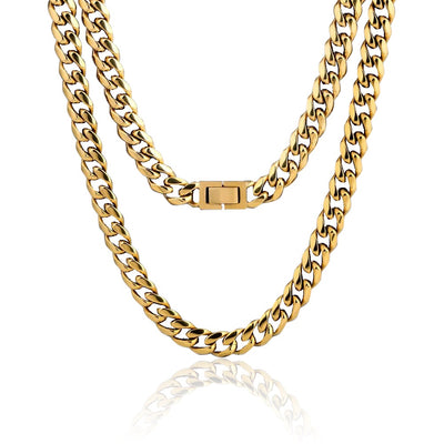 The Golden Time® - 10mm Miami Cuban Link Chain 18K Gold Plated 