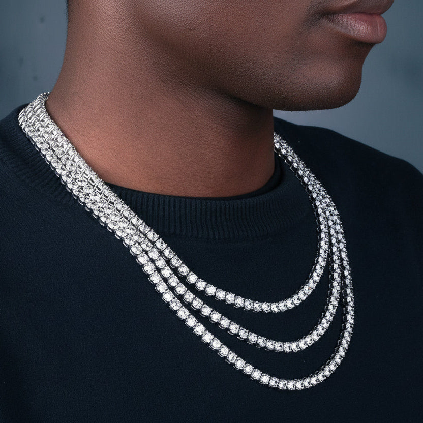 The Icy Summer® - 3/4/5mm Tennis Chain White Gold Plated 