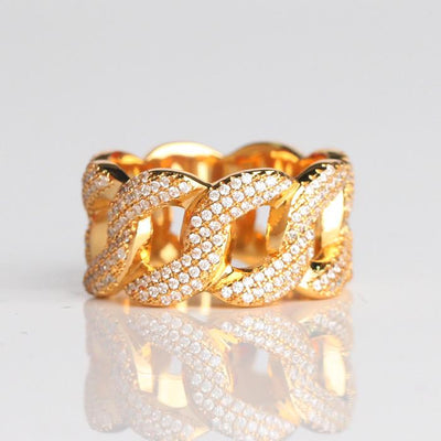 The Lord® - Iced Out Cuban Link Ring 18K Gold Plated 