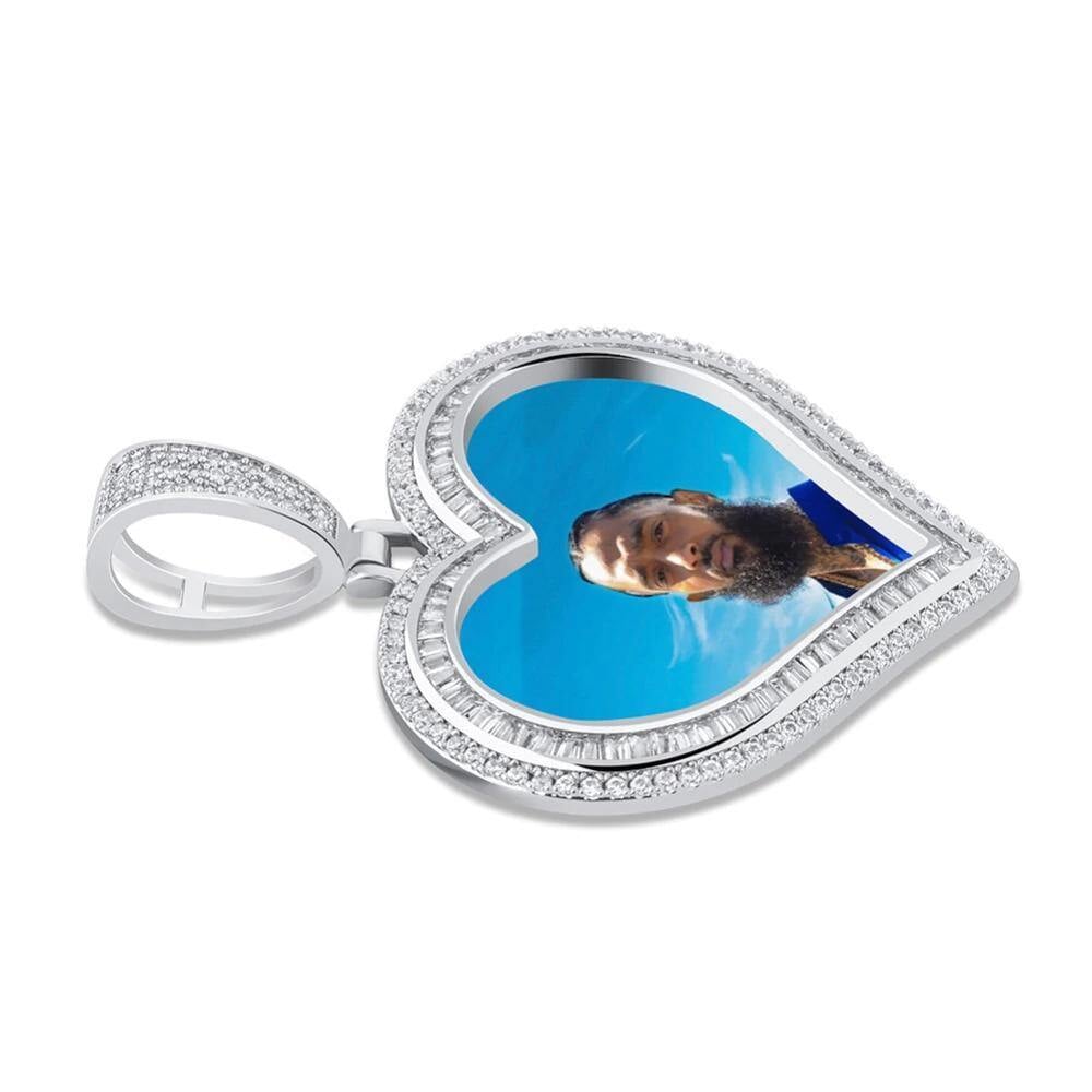 THE LOVING HEART® - Custom Photo Pendant Baguette Cut 