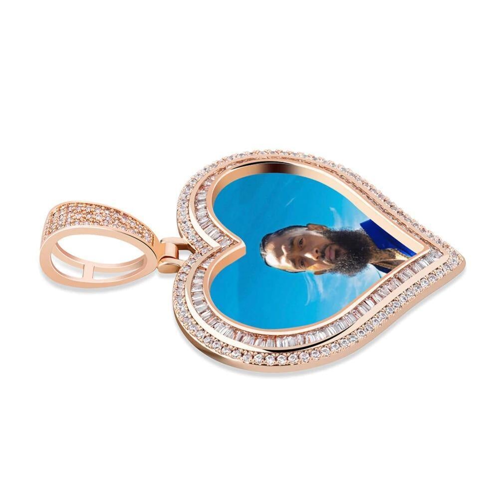 THE LOVING HEART® - Custom Photo Pendant Baguette Cut 