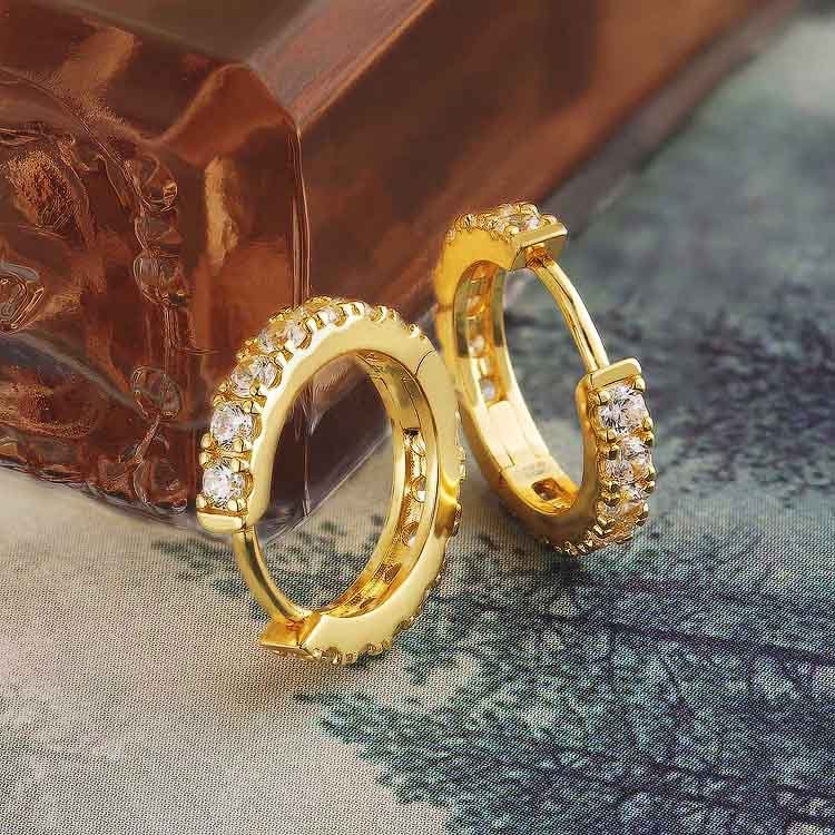 14K Gold Dangle Hoop Earrings | Helen Ficalora