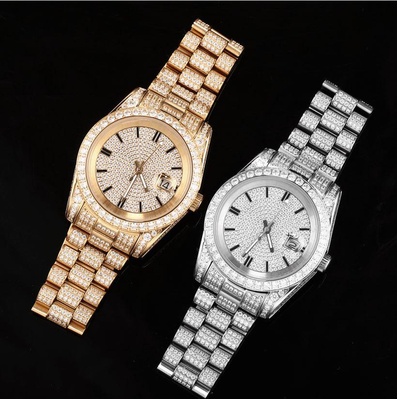 The President® - Fully Iced Out Presidential Diamond Watch in 18K Gold 