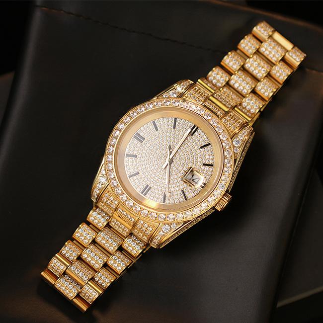 The President® - Fully Iced Out Presidential Diamond Watch in 18K Gold 
