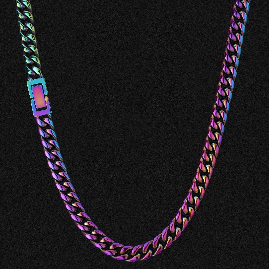 The Rainbow Baby® - 8mm Rainbow Miami Cuban Link Chain Necklaces 