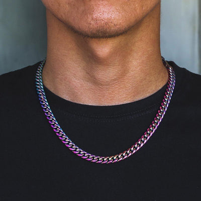 The Rainbow Baby® - 8mm Rainbow Miami Cuban Link Chain Necklaces 