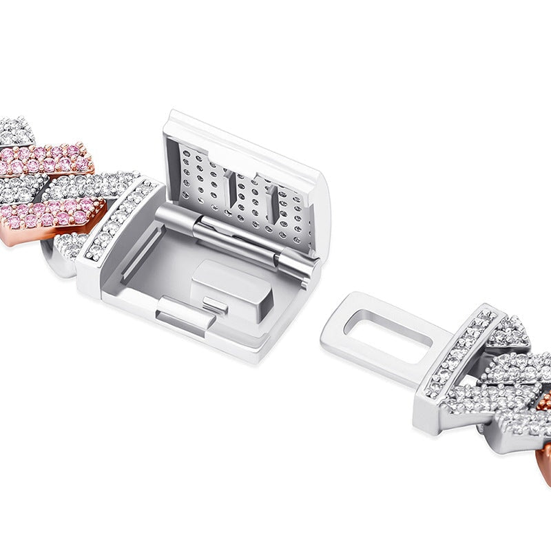 The Shining Moment III® - 15mm Iced Out Diamond Prong Cuban Link Chain Choker in White Gold 