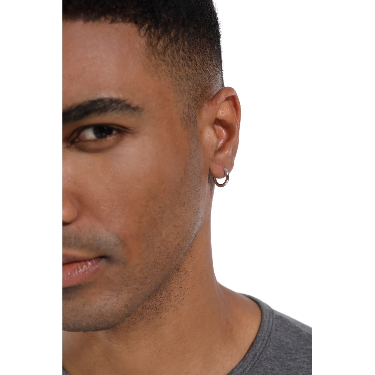 The Silver Eclipse® - 925 Sterling Silver Hoop Earrings in White Gold Earrings 