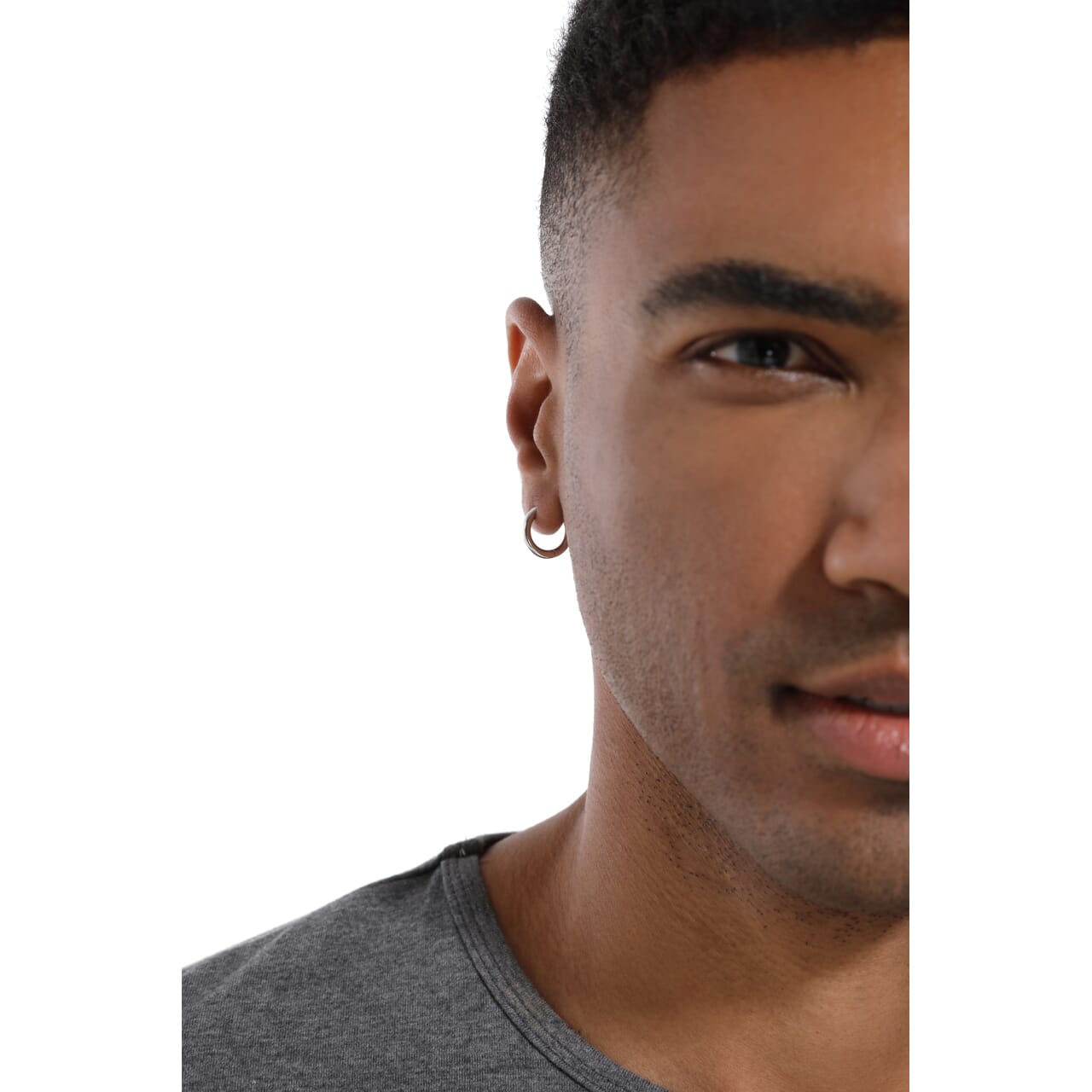 The Silver Eclipse® - 925 Sterling Silver Hoop Earrings in White Gold Earrings 