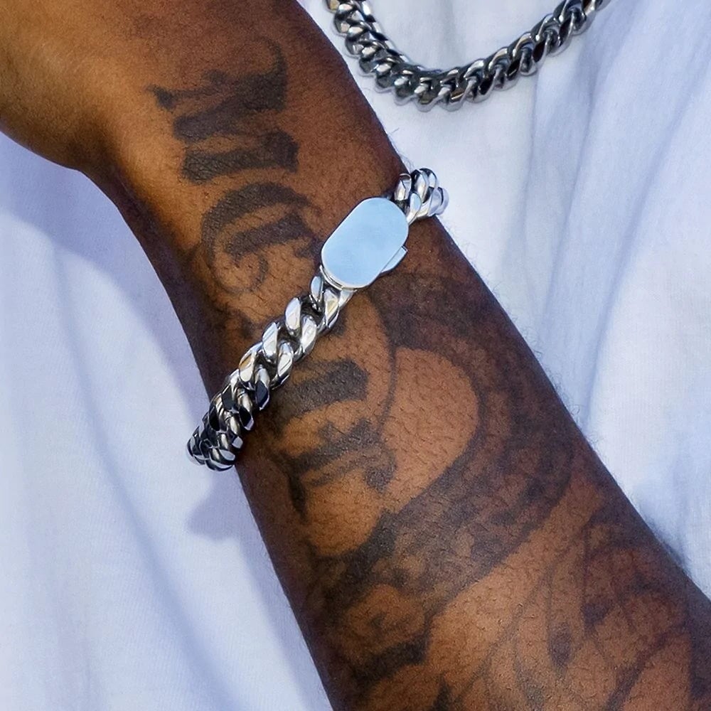 The Silver Lining Ⅱ® - Cuban Link Bracelet Silver White Gold (Push Button Clasp) Bracelets 
