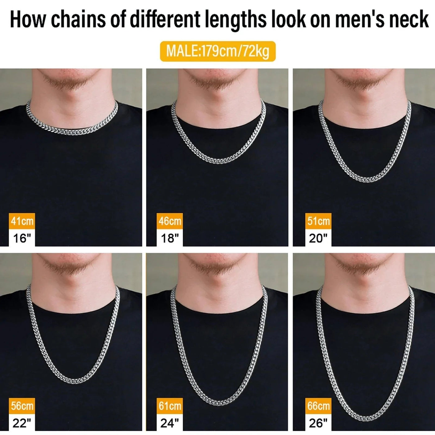 The Silver Lining Ⅱ® - Cuban Link Chain Silver White Gold (Push Button Clasp) Necklaces 